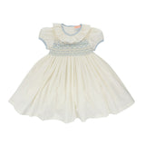 DIANA SPECIAL OCCASION DRESS WITH FORGET ME NOT HAND SMOCKING