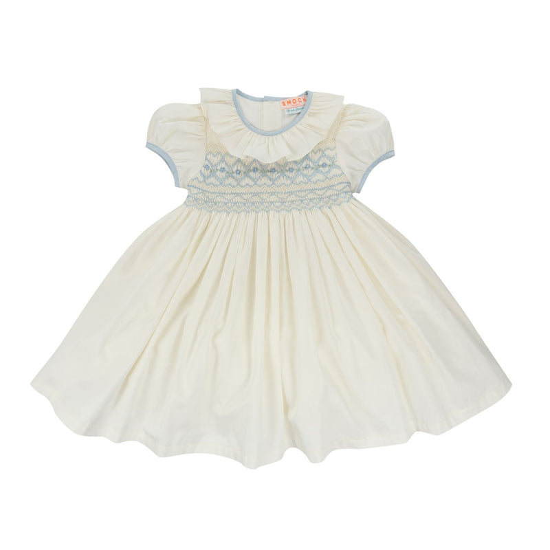 DIANA SPECIAL OCCASION DRESS WITH FORGET ME NOT HAND SMOCKING