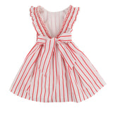 ISABELLA 1ST DRESS AQUAFRESH STRIPE WITH CHERRY BOWL HAND SMOCKING