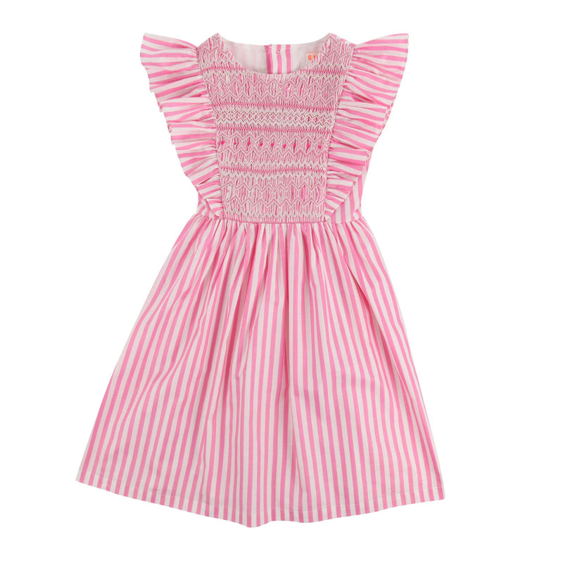 ANNA PAVLOVA DRESS FLAMBOYANCE OF FLAMINGOS STRIPES WITH RASPBERRY 