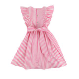 ANNA PAVLOVA DRESS FLAMBOYANCE OF FLAMINGOS STRIPES WITH RASPBERRY 